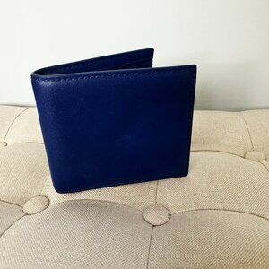 BAGGU Leather Bifold Wallet Blue